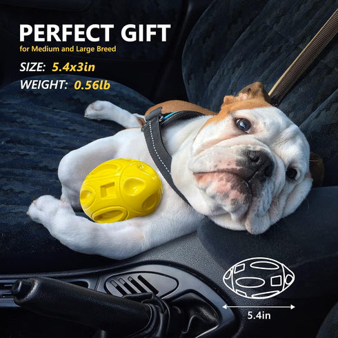 Squeaky Dog Toys for Aggressive Chewers: Rubber Puppy Chew Ball with Squeaker, almost Indestructible and Durable Pet Toy for Medium and Large Bree...