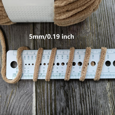 Soft Chenille for Knitted Blankets,amigurumi Crochet, Fancy Crochet DIY Crafts, Baby Blankets,Knitted Crafts and Toy Dolls.?15-Pale Yellow,with 1 ...