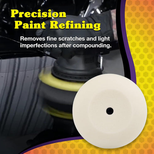 Wizards Foam Polish Buffing Pad - Velcro Backed, Medium Cutting Foam Pad for Car Detailing - ?No Splatter High Density Foam for Auto Detailing Sup...