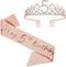 BRT Bearingshui Rose Gold Crown 5 & Fabulous Sash and Tiara for Girls, Gifts for Happy 5th Birthday Party Favor Supplies...
