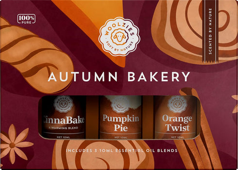 Woolzies Autumn Bakery Fall Essential Oil Set of 3 | Includes Pumpkin Pie, Cinnabake & Orange Twist | 10ML...