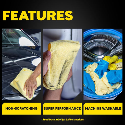 Meguiar's Supreme Shine Microfiber Towels for Cars, Absorbent Ultra-Plush Car Microfiber Towel Set for Effectively Removing Car Care Products With...