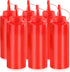 New Star Foodservice 26313 Squeeze Bottles, Plastic, 12 oz, Red, Pack of 6...