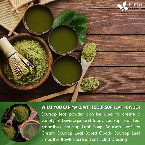 Premium 1oz Soursop Leaf Powder, 100% Natural & Pure from Soursop Leaves, Wildcrafted, Graviola Powder, Hoja Guanabana, No Sugar, No Gluten, Vegan...