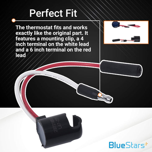 297216600 Refrigerator Defrost Thermostat Replacement Part by Blue Stars - Exact Fit for Frigidaire & Kenmore Refrigerators/Freezers - Replaces 1483781 216731000 216872200 218673001 218673008