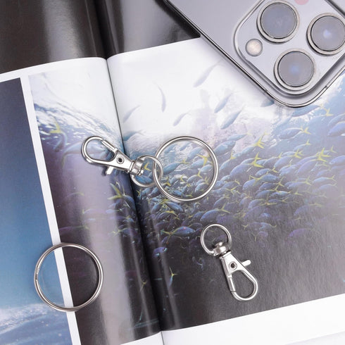 50pcs Swivel Snap Hooks Premium Metal Silver Lobster Claw Trigger Clasps for Lanyard Keychain Rings Bag Purse Tag Jewelry Making DIY Crafts Length...