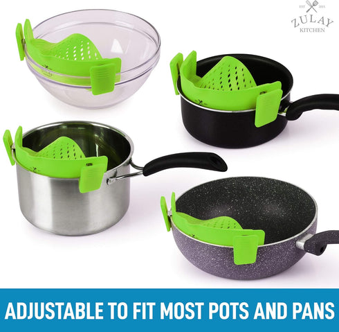 Adjustable Silicone Strainer for Pots, Pans & Bowls Heat-Resistant by Zulay Kitchen...