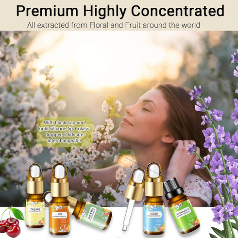 Essential Oils for Diffusers for Home Essential Oil Set Organic Fragrance Oil Floral Fruit Set 10 Premium Aromatherapy Mixing Oil Gift for Candle ...