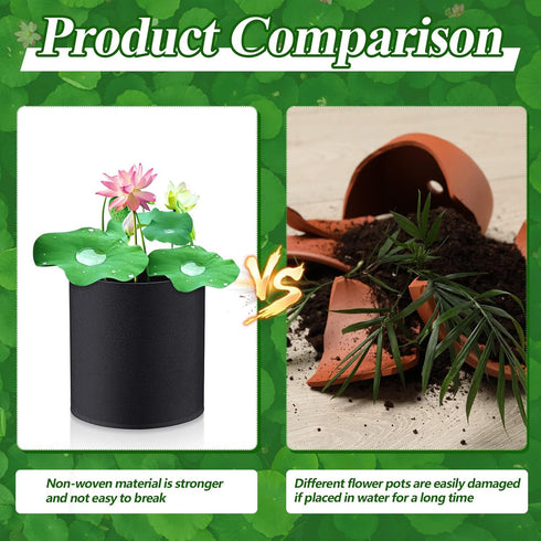 8 Pcs Plant Pots for Pond Plant Baskets Heavy Duty Fabric Pots Black Nonwoven Fabric Plant Pot Breathe Reusable Grow Pots for Pond, Garden, Aquati...