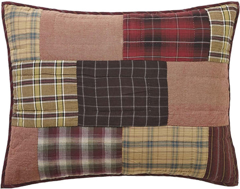 VHC Brands Wyatt Bedding Accessory, Standard Sham 21x27, Patchwork Tan...