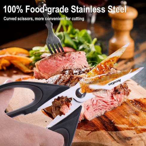 Kitchen Shears Scissor & Cooking Scissors - Sharp Blades, Professional Stainless Steel Scissors for Food Meat Poultry Vegetable - Dishwasher Safe ...