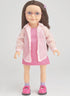 Simplicity 1990's 18" Doll Cardigan, Shirt, Dress, Pants, and Skirt Sewing Pattern Packet by Carla Reiss, Design Code S9874, Multicolor...