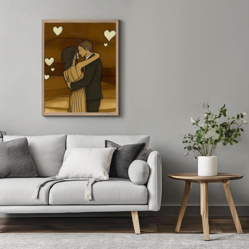 Posterizer 1 pcs-vintage style couple's night out Valentine's day scene -3-Romantic Art-Holiday Poster Collection-Gift for Couples boyfriend girlf...