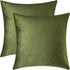 Mixhug Set of 2 Cozy Velvet Square Decorative Throw Pillow Covers for Couch and Bed, Moss Green, 18 x 18 Inches...