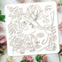 FINGERINSPIRE Woman Face Stencil 11.8x11.8inch Line Art Beautiful Woman Face Drawing Template Beauty Girl Rose Magnolia Pattern Decoration Stencil...