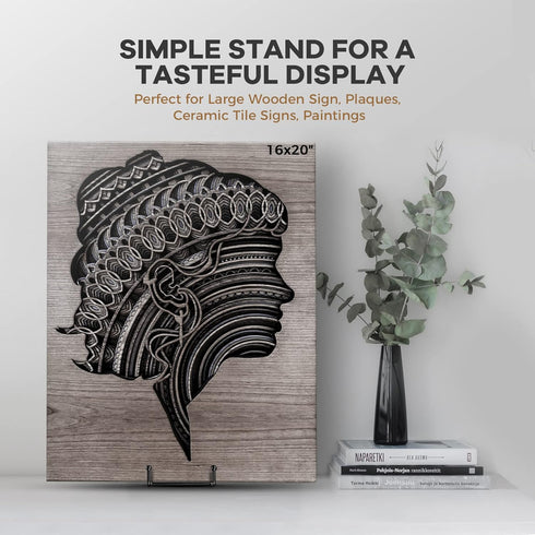 TR-LIFE 4 Pack 8 Inch Large Plate Stands for Display - Plate Holder Display Stand + Metal Frame Holder Stand for Picture, Book, Decorative Plate, ...