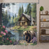 iTapnoom Rustic Bear Shower Curtains, Farmhouse Lake Country Lodge Cabin Fabric Shower Curtain for Bathroom, Camp Woodland Bathroom Accessories De...