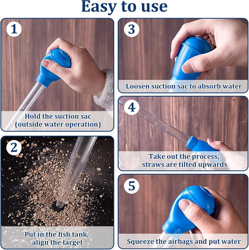 Manual Fish Tank Cleaner Water Changer Aquarium Dropper, 30ml Fish Tank Cleaning Waste Remover, Aquarium Clean Pipette Dropper, Mini Aquarium Grav...