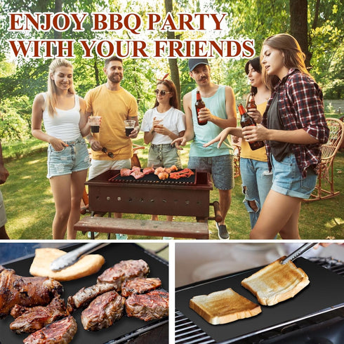 Grill Mat Set of 6, 15.75 x 13 Inch, BBQ Grill Mat Nonstick for Outdoor Grill, Reusable Teflon Grill Sheets Works for Gas Grills Charcoal, Electri...