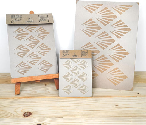 NAKLEO DIY Reusable Plastic Stencil - Art Deco Palm - Art Craft Wall Painting Pattern Template Scrapbooking Decoupage - Fabric Furniture Wood (15x...
