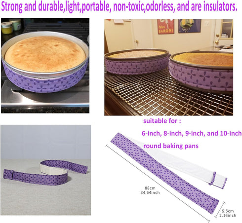 YYaaloa 2pcs Cake Pan Dampen Strips Bake Even Strip Thick Cotton Keeps Cakes More Level and Prevents Crowning with Cleaner Edges Cake Leveler and ...