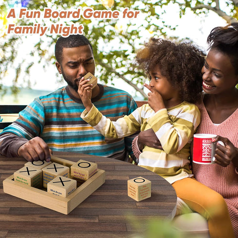 Conversation Cubes W/Tic Tac Toe Game,Great Conversation Starter-Building Relationship,Wooden Block for Family Game Night,School Counselor Supplie...