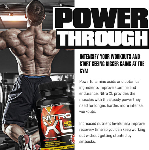 | Nitric Oxide Bodybuilding Supplement – with L-Arginine | Build Muscle Mass – Get Ripped – Boost Performance – Increase Endurance & Stamina – Int...