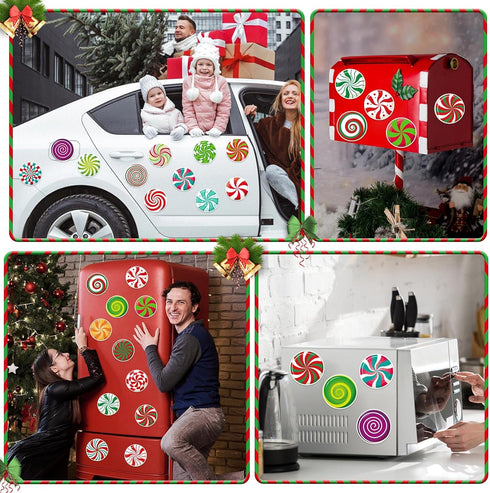 JULMELON 22 Pcs Christmas Candy Magnets Refrigerator Car Magnets Magnetic Sticker for Xmas Holiday DIY Decorations Party Favors Supplies......