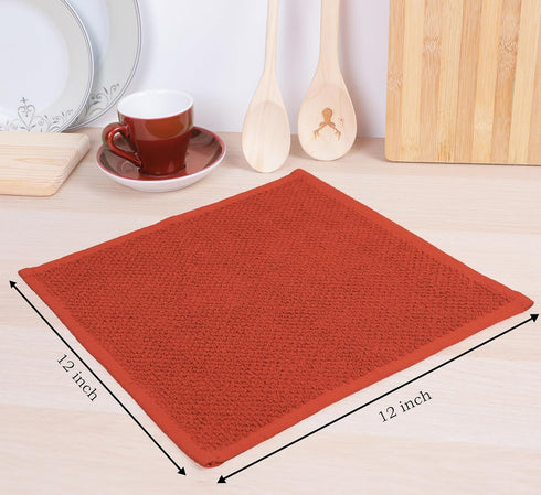 AMOUR INFINI Cotton Kitchen Dish Cloths Set of 8 – Highly Absorbent, Super Soft Premium Terry Cleaning Cloth (12"x12" Inch) Premium Dishcloths for...