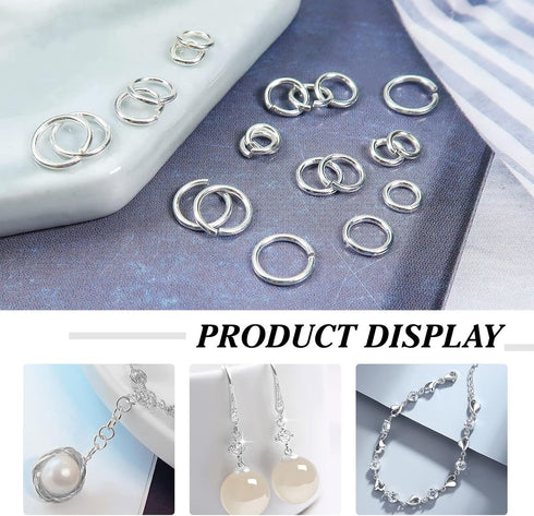 TOAOB 60pcs Sterling Silver Jump Rings for Jewelry Making 4mm 5mm 6mm 925 Sterling Silver Open Jump Rings for DIY Earrings Necklace Bracelet Makin...