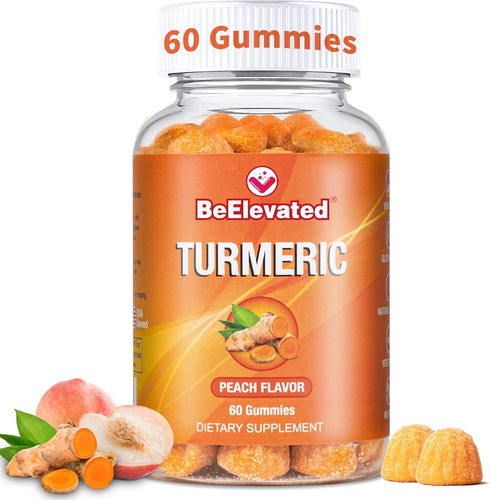 Turmeric Gummies for Adults - Extract 8:1 2000mg - Black Pepper and Ginger Supplements for Joint Support - Vegetarian Chewable Vitamins Supplement...