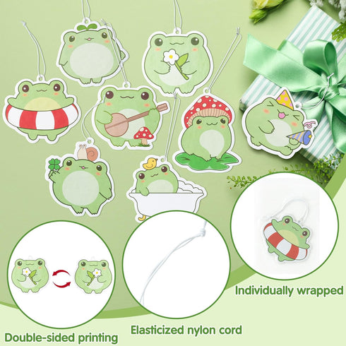 ANGOLIO 8Pcs Frog Cute Car Air Freshener Hanging Car Rearview Mirror Pendant Scent Car Ornaments Kawaii Cute Frog Fresheners Automotive Room Decor...