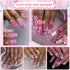 3D Pink Bow Nail Art Charms, 3D Assorted Bowknot Nail Charms Pearls Gems Cute Star Heart Butterfly Bow Planet Bear Nail Decoration with Pickup Too...