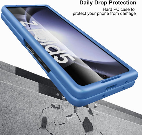 Foluu Slim Fit Case for Samsung Galaxy Z Fold 5 Case, with Front Built-in Screen Protector, Ultra Thin Matte PC Protective Cover for Samsung Galax...