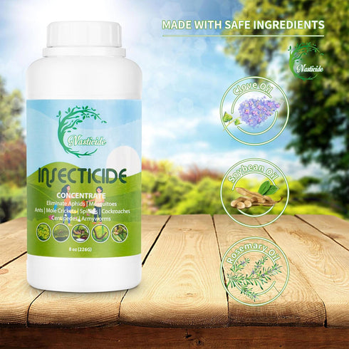 Natural Insecticide Concentrate for Plants, Organic Safe Insect Killer with Natural Clove Oil, Soybean Oil and Rosemary Oil, Lawn Insecticide for ...