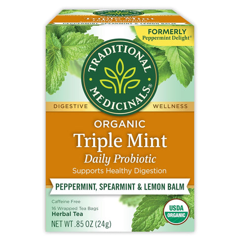 Traditional Medicinals Tea, Organic Triple Mint, Supports Healthy Digestion, Includes 16 Tea Bags...