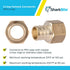 SharkBite 3/4 x 1/2 Inch FNPT Crimp Connector, Brass Plumbing Fitting, PEX Pipe, PE-RT, UC092LFA...