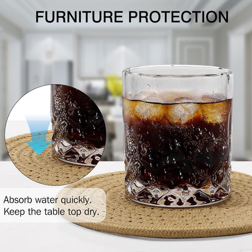 ME.FAN Trivets/Potholders 4 Set Cotton Thread Weave Trivets for for Hot Pots and Pans - Large Coasters/Hot Pads/Hot Mats to Protect Desktop & Coun...