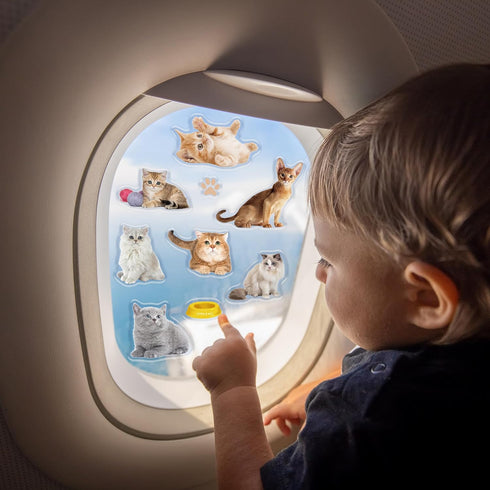 20 Pcs Cat Thick Gel Clings Kitten Window Gel Clings Decals Stickers for Kids Toddlers and Adults Cute Reusable Window Clings for Home Airplane Cl...