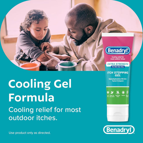 Benadryl Extra Strength Anti-Itch Topical Gel with 2% Diphenhydramine HCI for Itch Relief of Outdoor Itches Associated with Poison Ivy, Insect Bit...