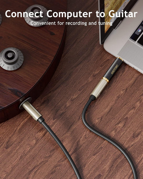 ANDTOBO 3.5mm Male to 1/4'' Female Stereo Pure Copper Headphone Adapter,3.5mm(1/8'') Plug Male to 6.35mm (1/4'') Jack Female Stereo Adapter for He...