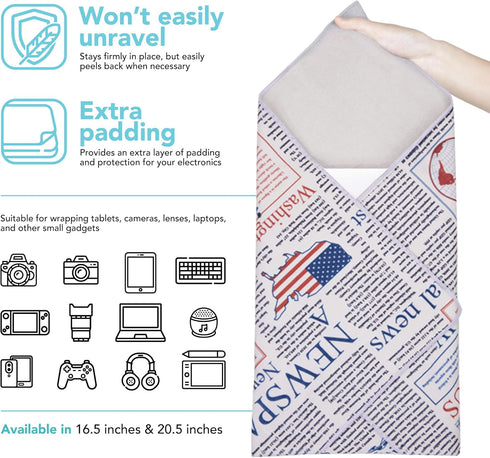 Foto&Tech Flexible Magic Cloth Wrapper, Anti-Scratch Camera Lens Book Wrap Travel Case, Compatible with DSLR Camera Lens Laptop Smartphone Tablet ...