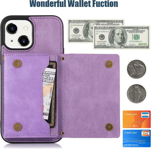 Asuwish Phone Case for iPhone 13 6.1 inch Wallet Cover with Tempered Glass Screen Protector and Card Holder Slot Stand Leather Bling Glitter Cell ...