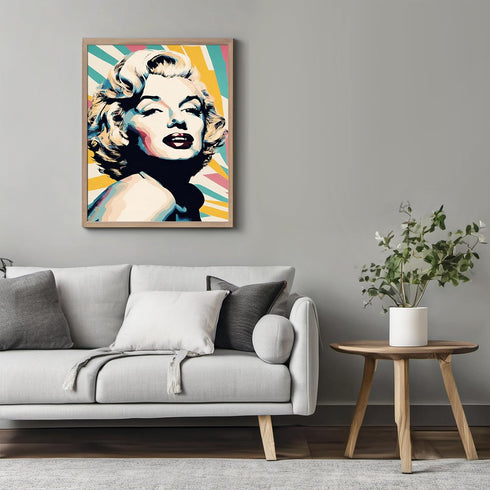 Posterizer 1 pcs- Marilyn Monroe inspired-glam chic retro print-Famous Figures Art Collection-Abstract & Modern Art- Living Room Bedroom Decor- un...