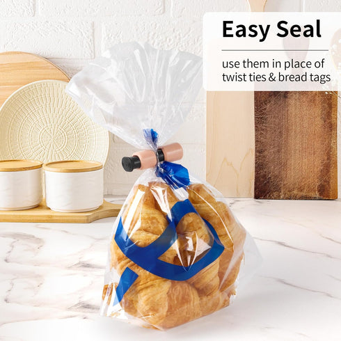 10 Pack Squeeze and Lock Bread Bag Clips, Bread Clips Resuable, Bag Clips for Food Storage, Sturdy Bread Cilp, Heavy Plastic, Handy Bag Cinch, Eas...