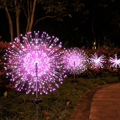 JJGoo Solar Garden Lights Solar Firework Lights, 2 Pack 120 LEDs 2 Lighting Modes Solar Lights Outdoor Waterproof for Garden Patio Walkway Pathway...