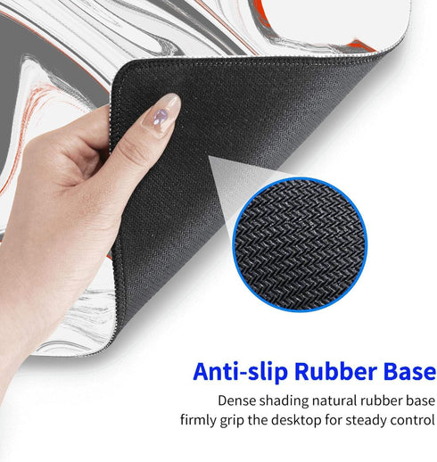 Large Gaming Mouse Pad with Stitched Edges, Minimalist Topographic Map Desk Mat, Extended Mousepad with Anti-Slip Base, Cool Desk Pad for Keyboard...