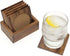 Lipper International Acacia Square with Cork Coasters and Caddy, 7-Piece Set...