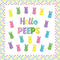 108Pcs Easter Hello Peeps Cutouts Bulletin Board Set Easter Bunny Peeps Paper Cut-Outs Easter Day Bunnies Trim Border Bulletin Board for School Cl...