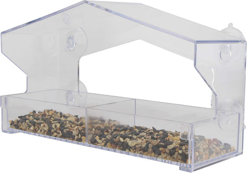 Perky-Pet 347 Clear Outdoor Window Bird Feeder with Strong Suction Cups – 1 Lb Seed Capacity...